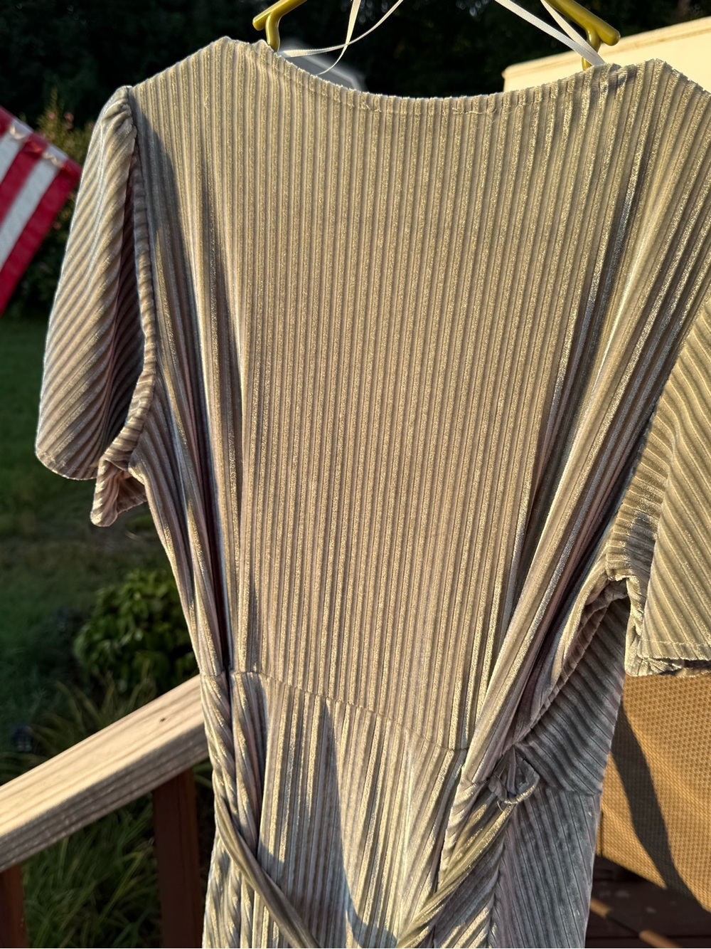 Baltic Born Andi Ribbed Velvet Wrap Dress in Dusty Sage - Picture 8 of 11